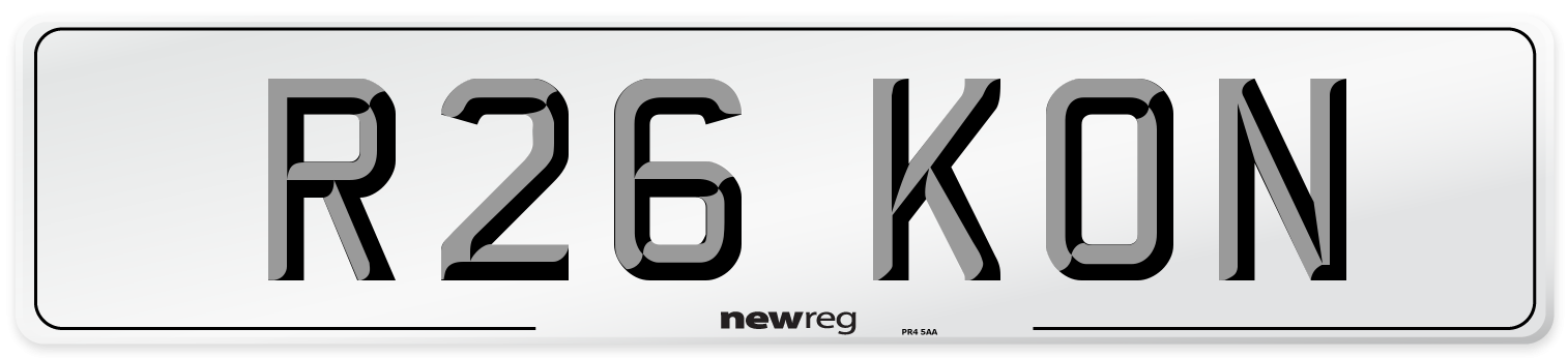 R26 KON Number Plate from New Reg